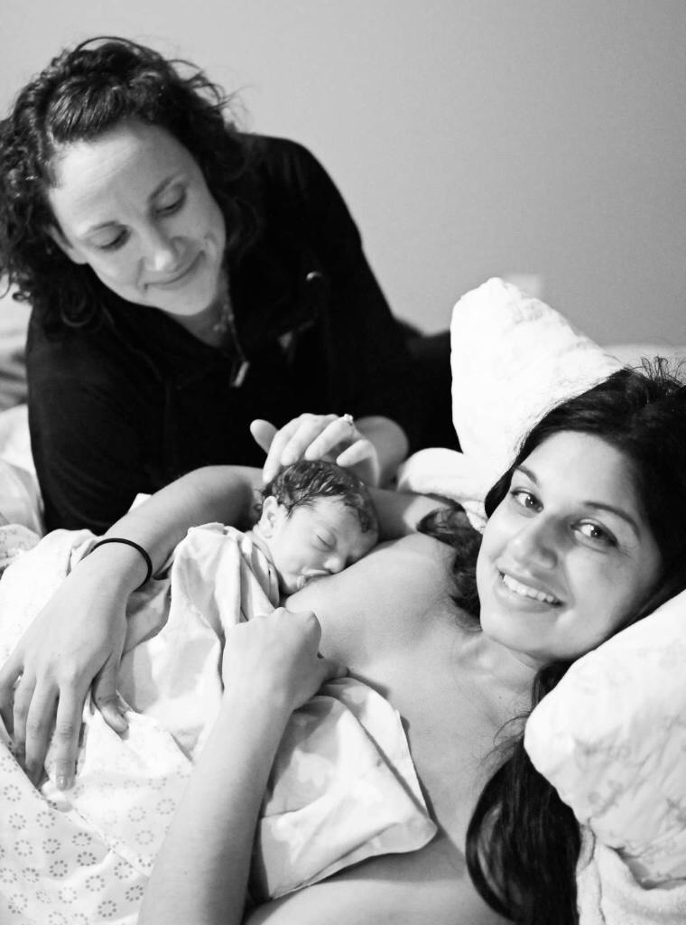 Doula Justine with postpartum client